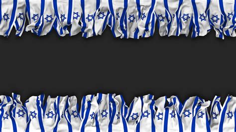 Israel Flag Hanging Banner Seamless Looping with Bump and Plain Texture, 3D Rendering, Luma ...