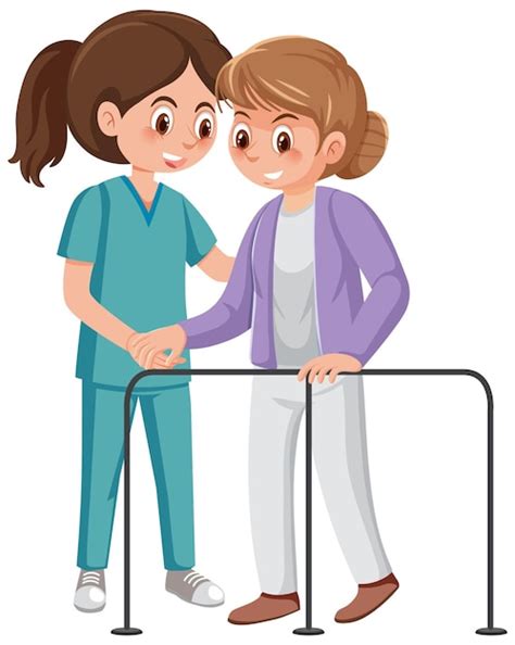 Premium Vector | Nurse with patient cartoon character