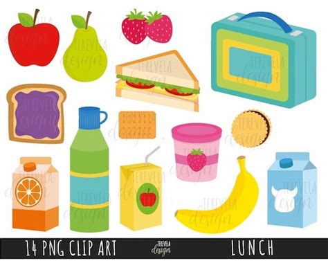 LUNCH Clipart Food Clipart Healthy Food Commercial Use | Etsy