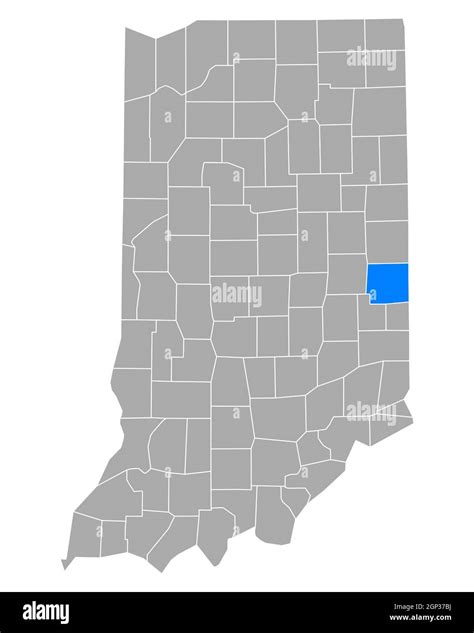 Map of Wayne in Indiana Stock Photo - Alamy