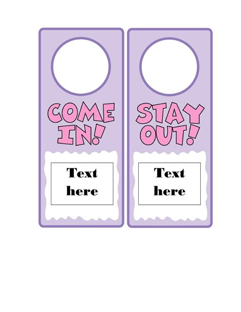 Free Printable Door Knob Hanger Template | DocTemplates