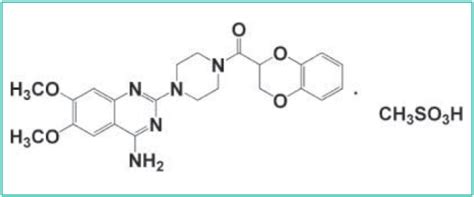 Structure of doxazosin mesylate. Structure du mésylate de doxazosine. | Download Scientific Diagram