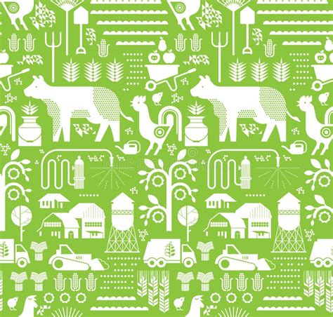 Background with Farming Silhouettes Stock Vector - Illustration of animals, instrument: 57334739