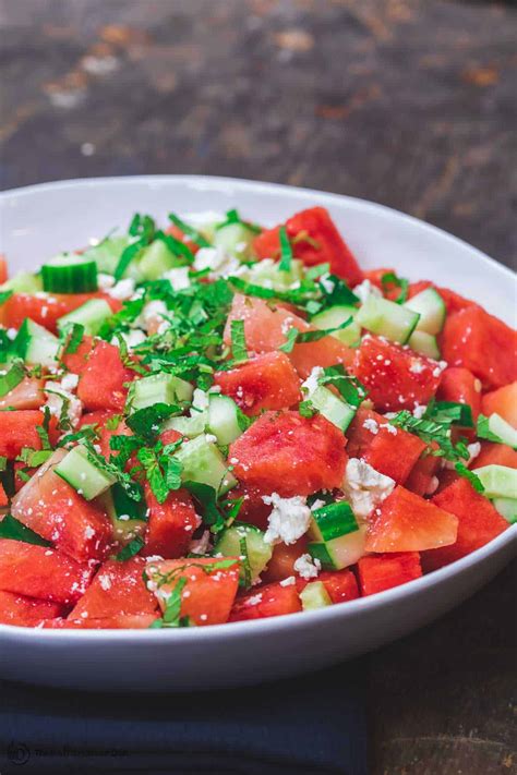 Watermelon Salad with Cucumber and Feta | The Mediterranean Dish