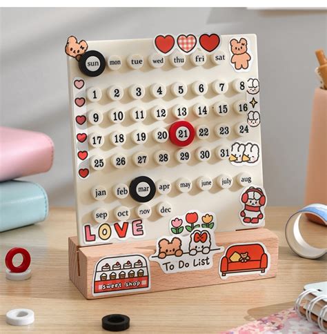 Creative Perpetual Calendar Desktop Calendar Kawaii Ornament Desk ...