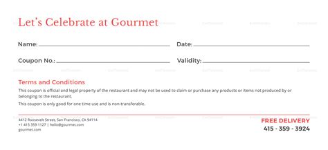 Restaurant Gift Certificate Template in PSD, Word, Publisher, Illustrator, InDesign