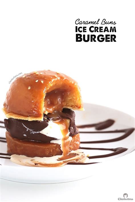 Caramel Buns Ice Cream Burger | Cleobuttera