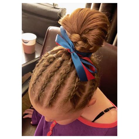 Gymnastics Easy Meet Competition braid bun Gymnast | Gymnastics hair ...