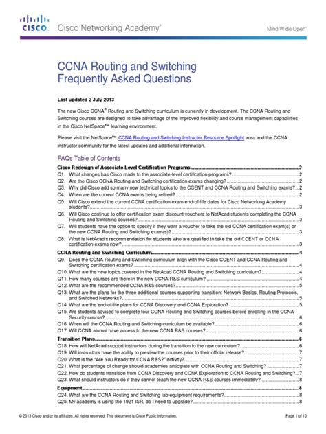 CCNA Routing and Switching FAQs.pdf | Cisco Certifications | Telecommunications Equipment