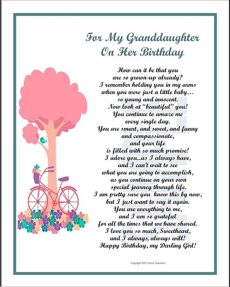 My Granddaughter Poem Print Verse Saying, DIGITAL DOWNLOAD ...