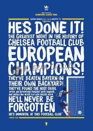 Chelsea FC - Champions League Winners 2012 - Didier Drogba Penalty Poster — Kieran Carroll ...