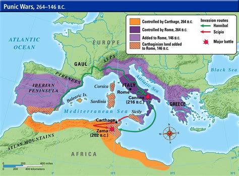 Roman expansion during the Punic Wars. 264-146 B.C. [865x640] [OS] : MapPorn