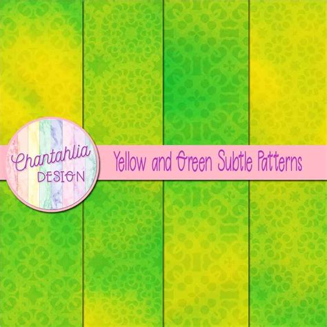 Free Yellow and Green Digital Papers with Subtle Patterns