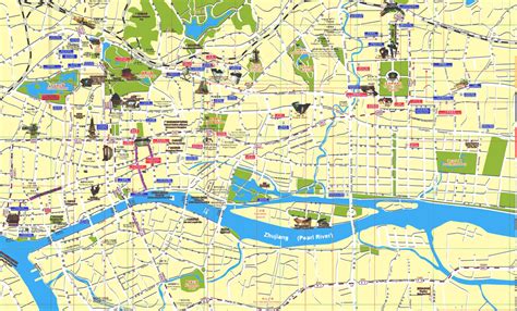 Canton Guangzhou City Tourist Map - Guangzhou • mappery