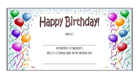 birthday gift certificate template free 2022 printable - birthday gift certificate sample ...