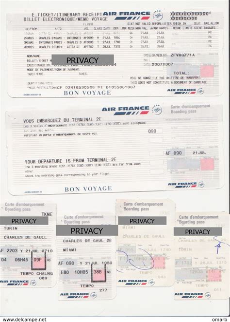 World - alt1153 Air France airways Billets avion ticket biglietto aereo ...