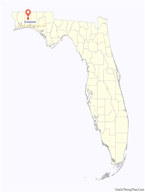 Map of Crestview city, Florida