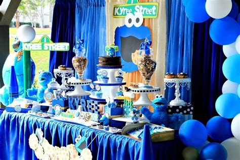 Cookie Monster Sesame street Birthday Party Ideas | Photo 7 of 28 ...