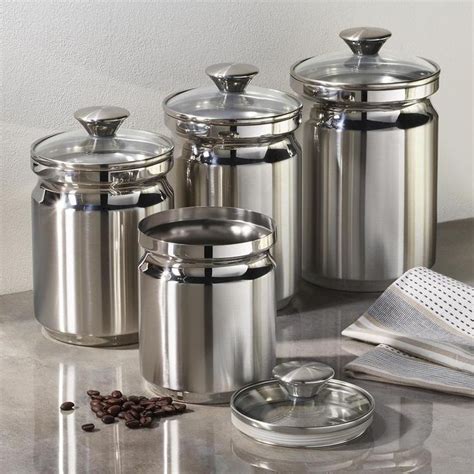 Tramontina, Gourmet 4-Piece Covered Canister Set | Zola | Stainless steel canister set ...