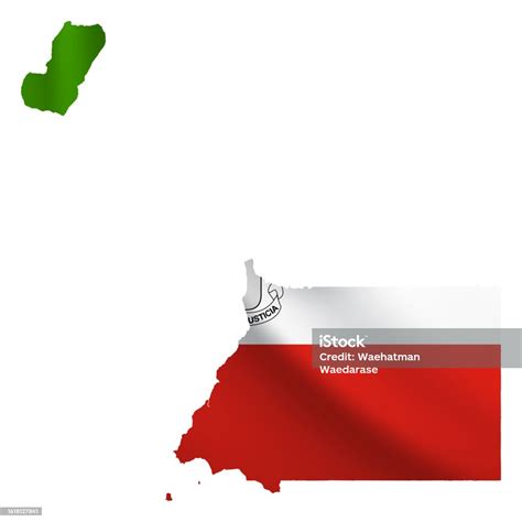 Equatorial Guinea Map With Waving Flag Isolated On White Background ...