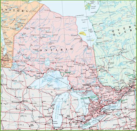 Map northern Ontario Canada Map Of Ontario with Cities and towns ...