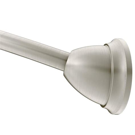 Shop Moen 60-in Tension Mount Brushed Nickel Curved Adjustable Shower ...