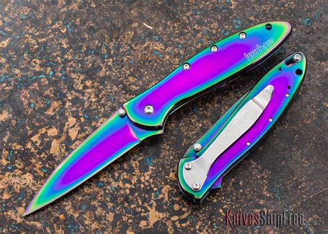 Kershaw Knives: Leek - Rainbow Handles - Assisted Opening - 1660VIB