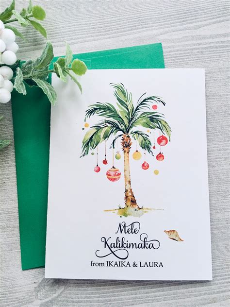 Mele Kalikimaka Cards Personalized Christmas Cards Tropical - Etsy