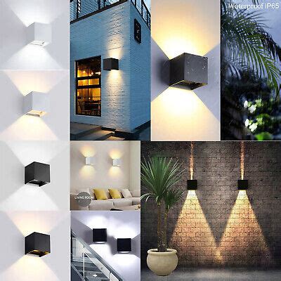 Modern LED Cube Wall Light Outdoor Waterproof Garden Up Down Sconce ...