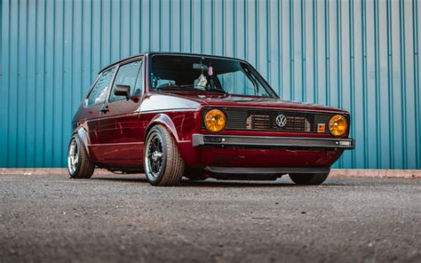 Download wallpapers Volkswagen Golf MK1, tuning, 4k, stance, VW Golf, german cars, Volkswagen ...