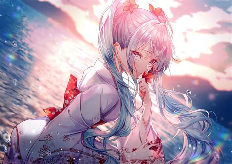 Wallpaper Anime Girl With Blue Hair, Hatsune Miku, Anime, Anime Girl, Miku Hatsune, Background ...