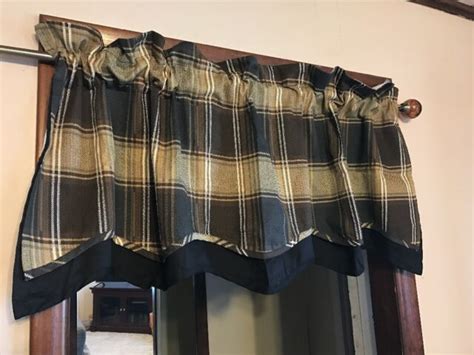 Waverly Carpet Ride Plaid Fairfield Valance Onyx 52x18 for sale online | eBay