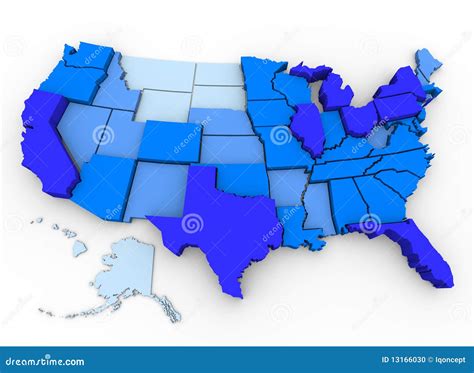 U.S. Population - Map Of Most Populated States Stock Photography ...