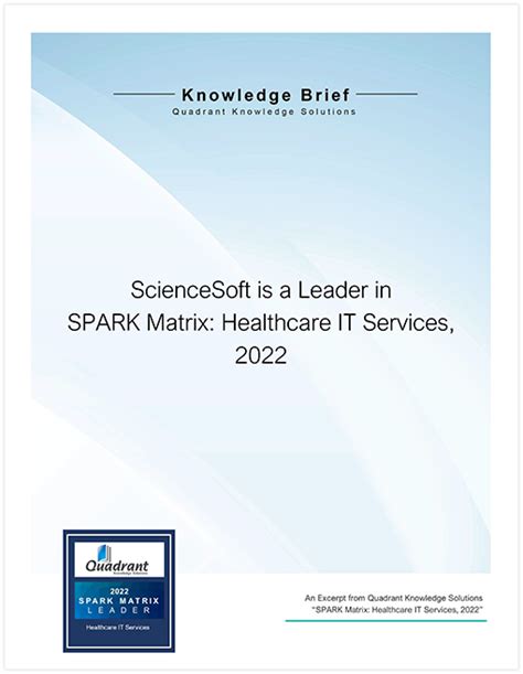 SPARK Matrix Healthcare IT Services Report 2022: ScienceSoft