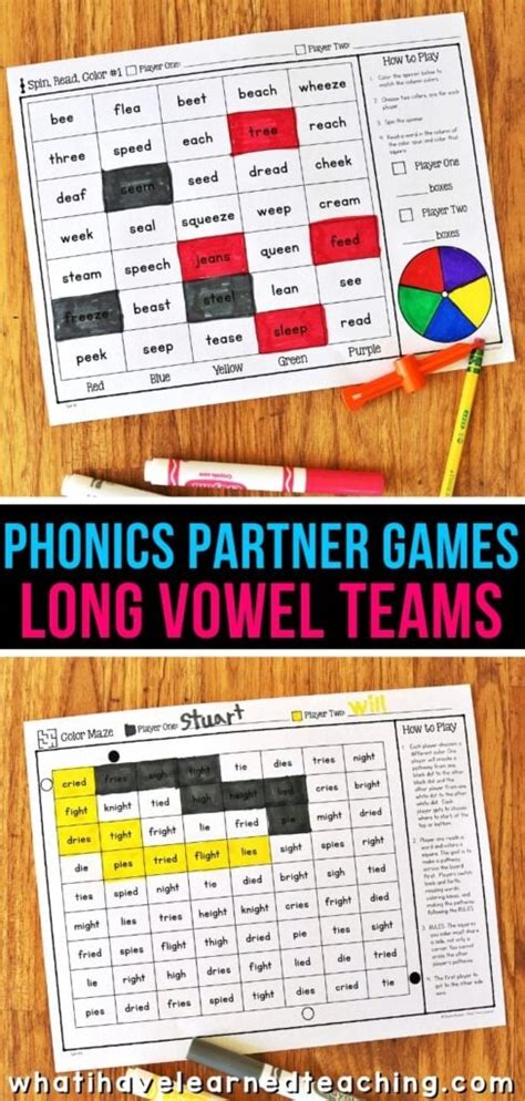 Long Vowel Team Games to Play with Partners