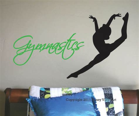 Gymnastics Wall Decal - Girls Bedroom Sports - Vinyl Wall Art - Wall ...