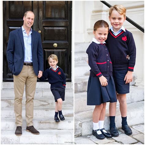 William taking the children to school Princesa Charlotte, 1st Day Of ...