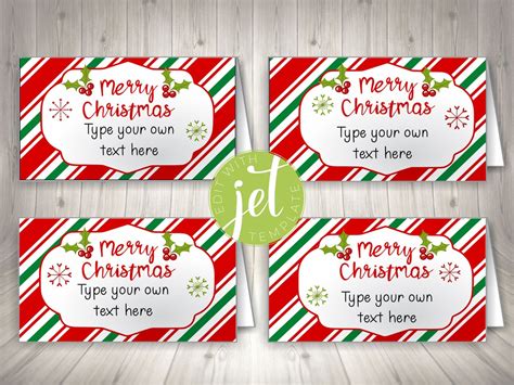 Editable Christmas Food Labels Template printable Folding - Etsy