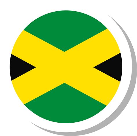 Jamaica flag circle shape, flag icon. 16707734 PNG