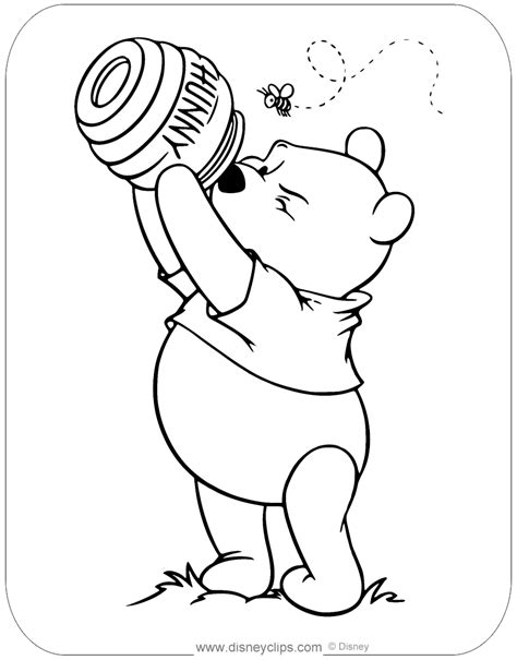 Winnie the Pooh Honey Coloring Pages | Disneyclips.com