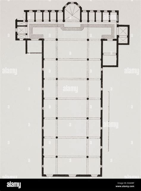 Ground plan of the Basilica di Santa Croce (Basilica of the Holy Cross ...