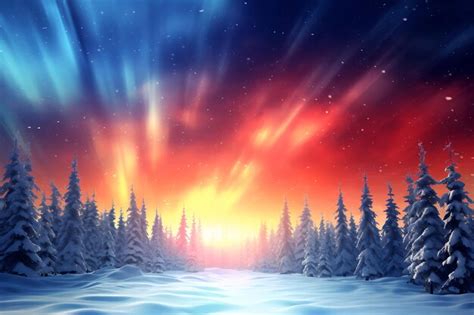 Premium AI Image | Northern lights in a winter sky