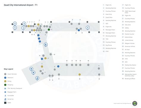 Quad City Airport (MLI) | Terminal maps | Airport guide