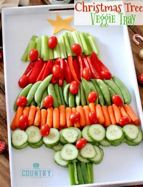 Christmas Tree Shaped Veggie Tray - The Country Cook