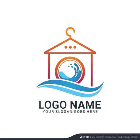 Modern laundry services logo design. Editable logo design 5338558 ...