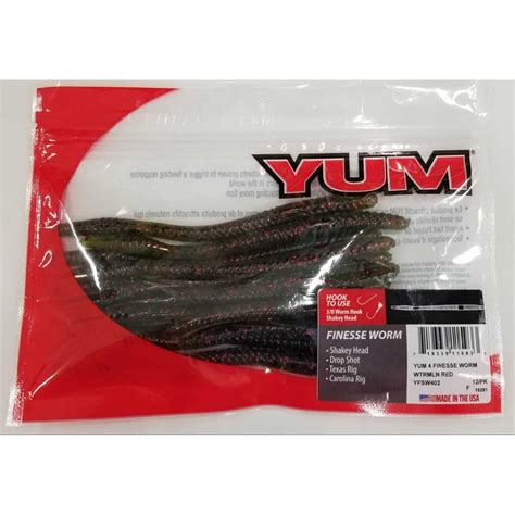 YUM Finesse Worm Fishing Lure Soft Bait, Watermelon Red 5 in - Walmart.com - Walmart.com