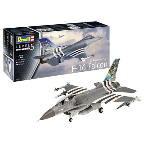 Revell 03802 1:32 F-16 Falcon 50th Anniversary Aircraft Model Kit ...