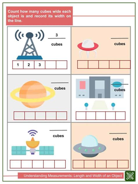 Measurements Length and Width of an Object Math Worksheets