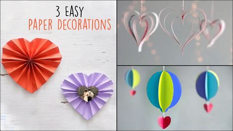 3 Easy Paper Decorations | Paper Craft | Handmade Decorations - Crafts Road