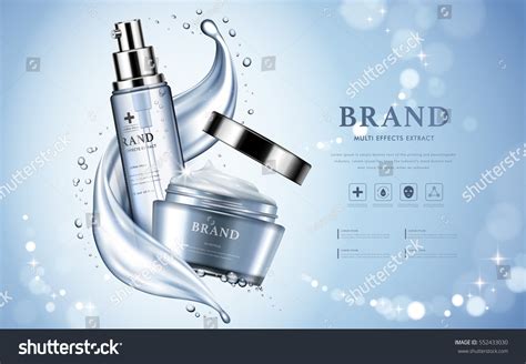 Moisturizing Cosmetic Products Ad Light Blue Stock Vector (Royalty Free ...